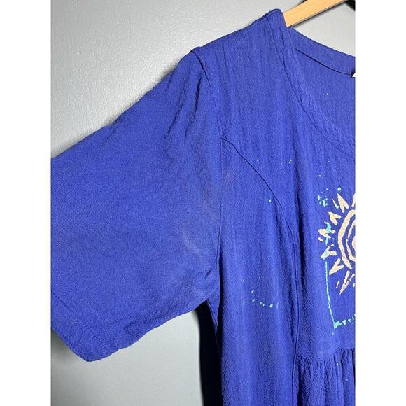 Color Me Cotton CMC Sleeveless MAxi Printed Painted Boho Dress Womens M - Picture 2 of 9